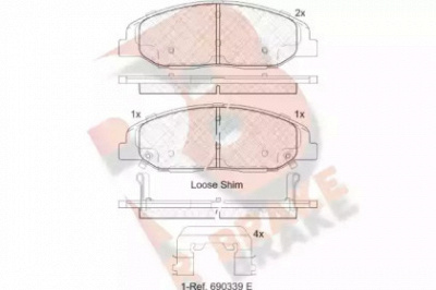R BRAKE rb2141 -  Комплект тормозных колодок, дисковый тормоз